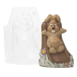 Figurengiessform Hase auf Rutsche