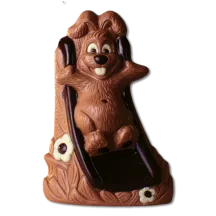 Figure casting mold bunny on slide