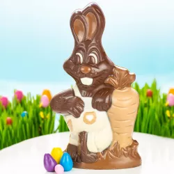 Chocolate mold bunny with turnip
