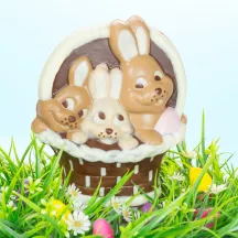 Chocolate mold bunny in a basket - Bunnies