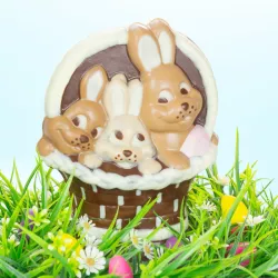 Chocolate mold bunny in a basket - Bunnies