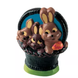 Moule à chocolat Lapin dans une corbeille