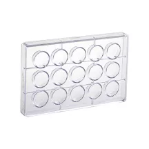 Polycarbonate mold for round dessert bowls, 15 pieces