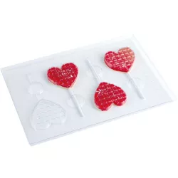 Schokoladenform für Lollipop-Herzen, 8 Stück