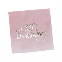 Tovaglioli Happy Birthday Pink, 20 pezzi