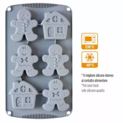 Moule en silicone pour pain d'épices, 6 pièces