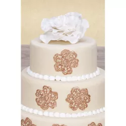 Silicone decor mat with flower motif