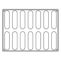 Silicone mold eclair 12.8 x 3 cm, 14 pieces