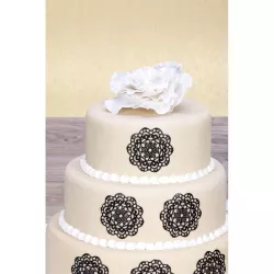 Tappetino decorativo in silicone Fiore - bordure e rosette filigranate