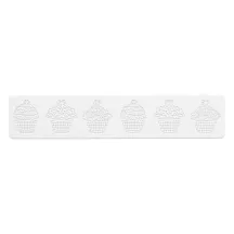 Silicone decorating mat with cupcake motifs