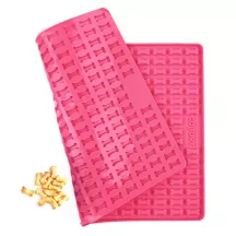 Silicone baking mat for mini dog treats in bone shape