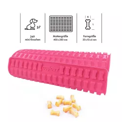 Silicone baking mat for mini dog treats in bone shape