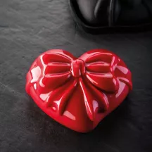 Silicone mold heart with bow