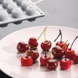 Silicone mold cherries motifs, 35 pieces