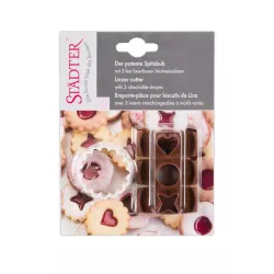 Cookie cutter set for pointed biscuits, corrugated, 4 cm
