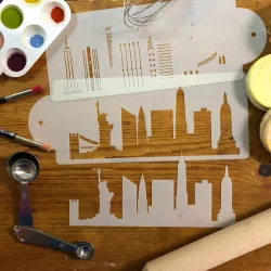 Stencil New York City Skyline, 2 pezzi
