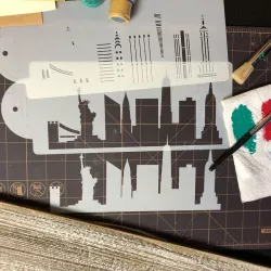 Stencils New York City Skyline, 2 pieces