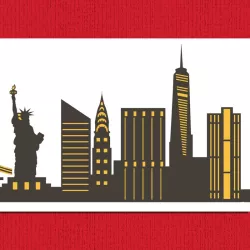 Schablonen New York City Skyline, 2 Stück