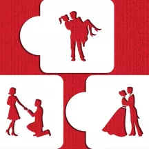 Stencil Set Steps of Love, 3 pieces