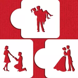 Stencil Set Stufen der Liebe, 3-teilig