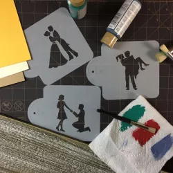 Stencil Set Steps of Love, 3 pieces