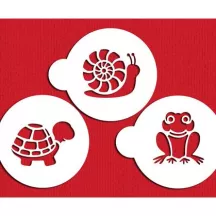 Stencil set pond animals, 3 pieces