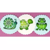 Stencil set pond animals, 3 pieces