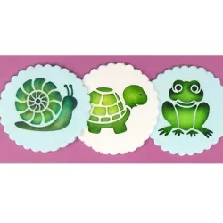 Set de pochoirs animaux d'étang, 3 pièces