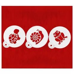 Stencil set pond animals, 3 pieces