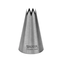 Bocchetta a stella in acciaio inox 11 mm per topping di cupcake e bordo torta