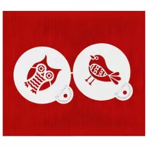 Stencil Gufo & Uccello, 2 pezzi