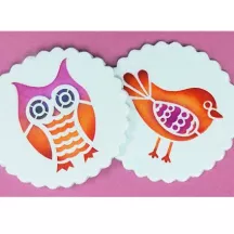 Schablonen Eule & Vogel, 2 Stück