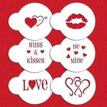 Stencil set Love, 6 pieces