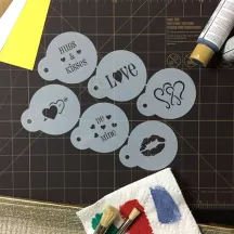 Stencil set Love, 6 pieces