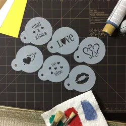 Stencil set Love, 6 pieces