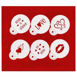 Stencil set Love, 6 pieces