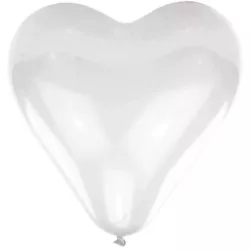 Heart balloons white, set of 10