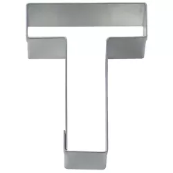 Buchstaben-Ausstecher T, Edelstahl 6.5 x 5 x 2 cm