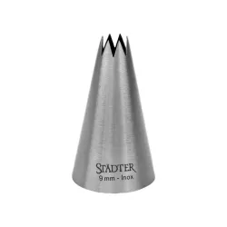 Stainless steel star nozzle 9 mm for toppings, rims and rosettes