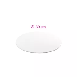 Thin round white cake board - 30 cm