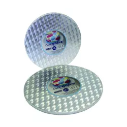 Piatto per torta rotondo extra resistente argento, Ø 17,8 cm