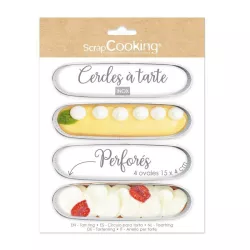 Perforated oval cake rings, 4 pieces
