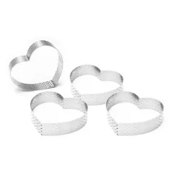 Anneaux à tarte perforés cœur, 4 pièces