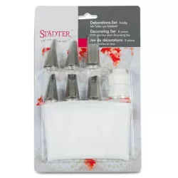 8-piece piping nozzle set with attachment and bag