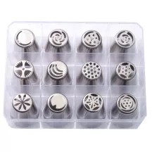Piping nozzle set flower mix, 12 pieces