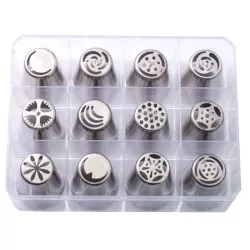 Spritztüllen-Set Blumen-Mix, 12-teilig
