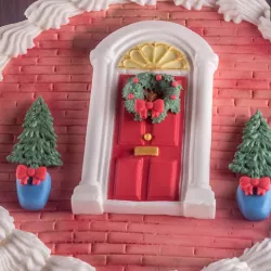 Gaufrage silicone porte motif pour décor fondant