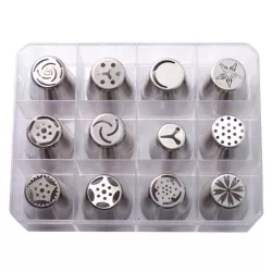Piping nozzle set flower meadow, 12 pieces