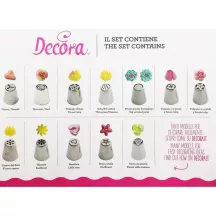 Piping nozzle set flower meadow, 12 pieces
