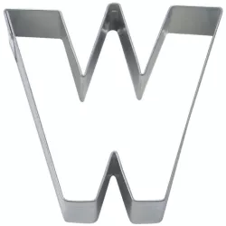 Tagliabiscotti lettera W in acciaio inox 6.5 x 7 x 2 cm